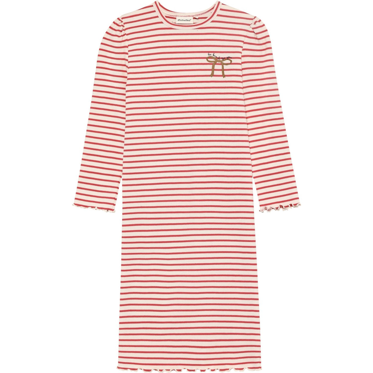 Minymo Spiced Coral Kjole Ls Rib