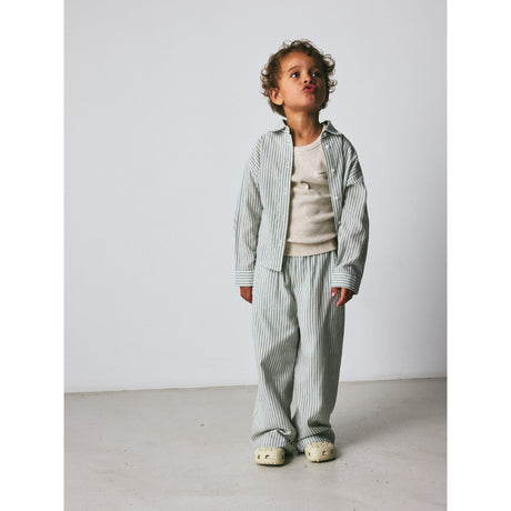 brunobruno nation Agave Green Stripe Nohrla Stripe Skjorte