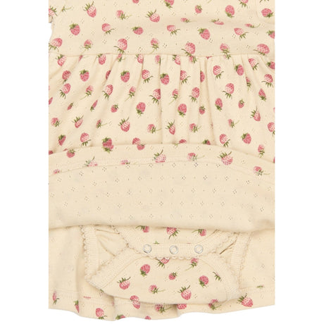 Petit Piao Fog Strawberry AOP PPDea L_S Body Kjole Fold NB