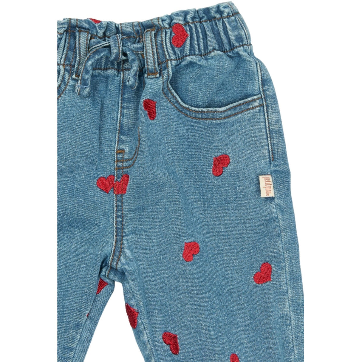 Petit Piao Light Blue Denim EMB PPEva Denim Bukser