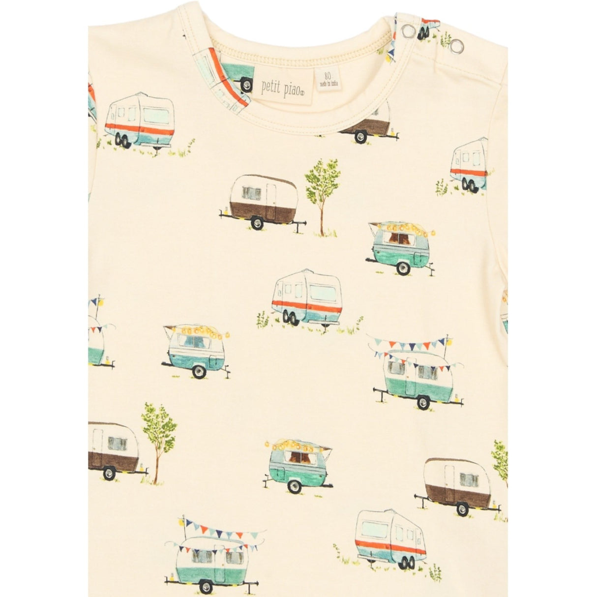 Petit Piao Eggnog Camper Aop Ppsun S_S Tee