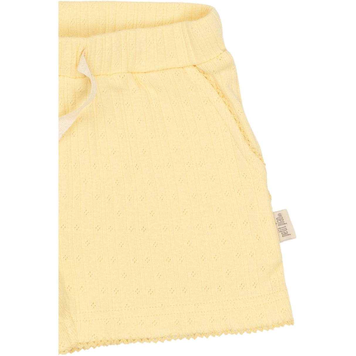 Petit Piao Mellow Yellow Ppsuze Pointelle Shorts
