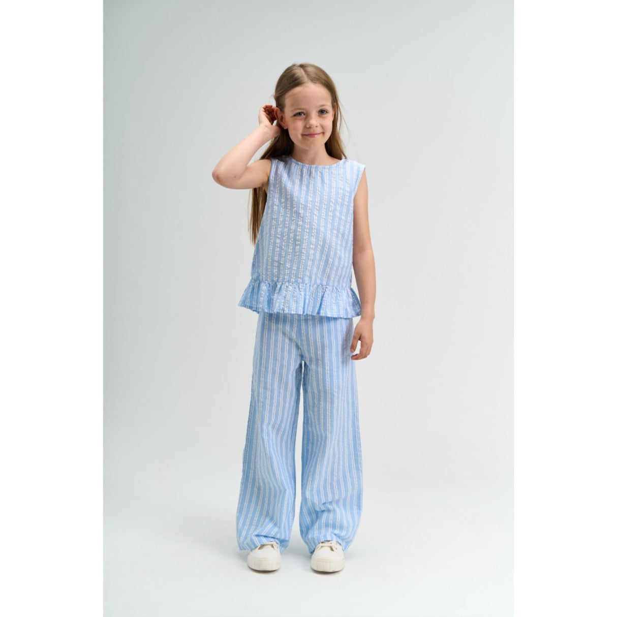 The New Forever Blue Striped Tnshirley Wide Bukser