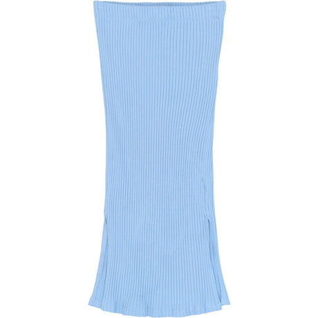 The New Forever Blue Tntove Long Rib Skjørt