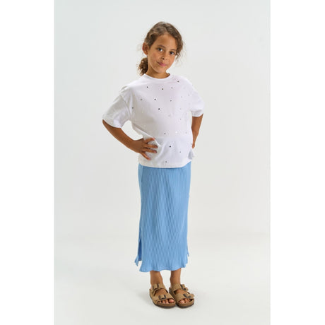 The New Forever Blue Tntove Long Rib Skjørt