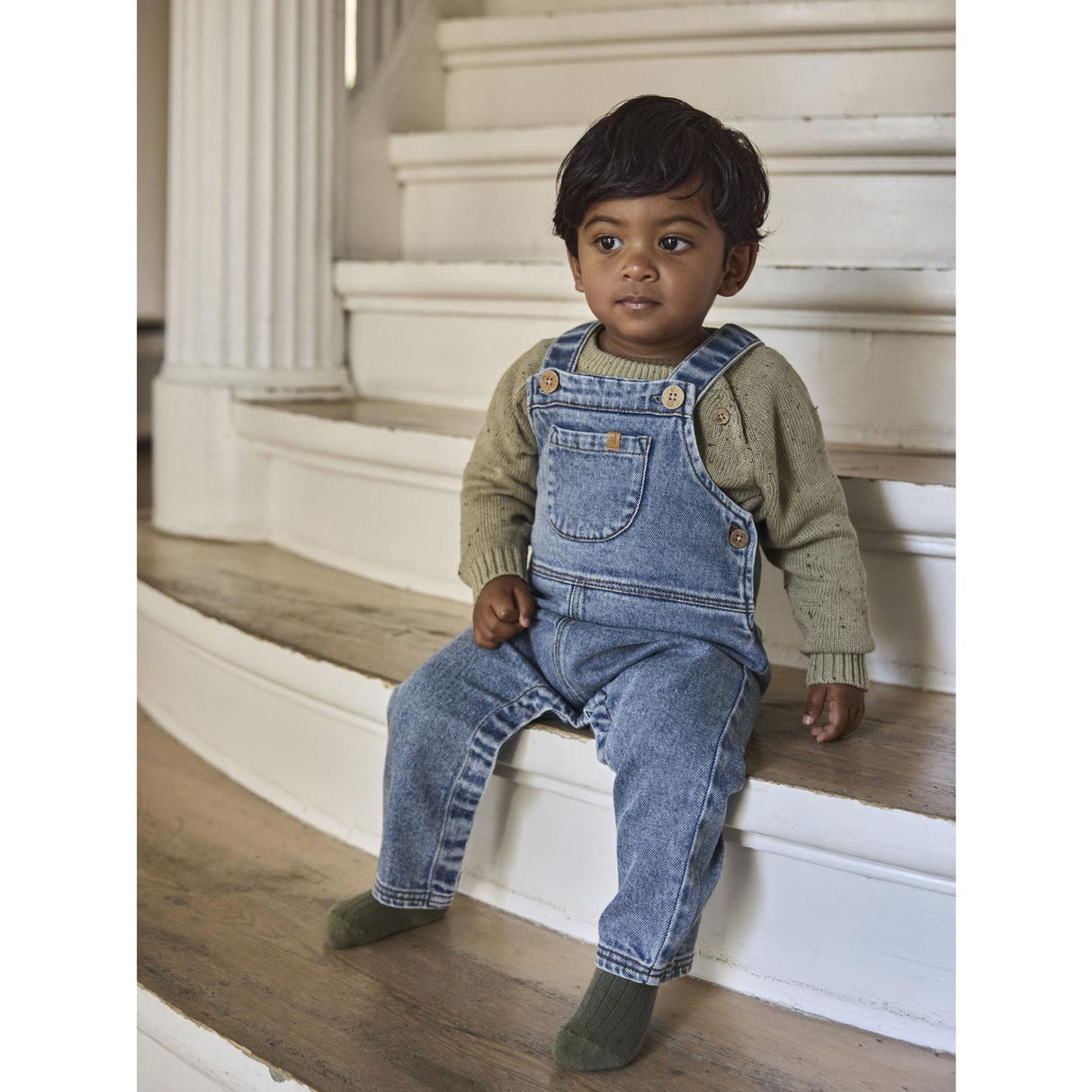 Lil'Atelier Medium Blue Denim Nbmkarole Loose Dnm Overall 2433-Cj Lil