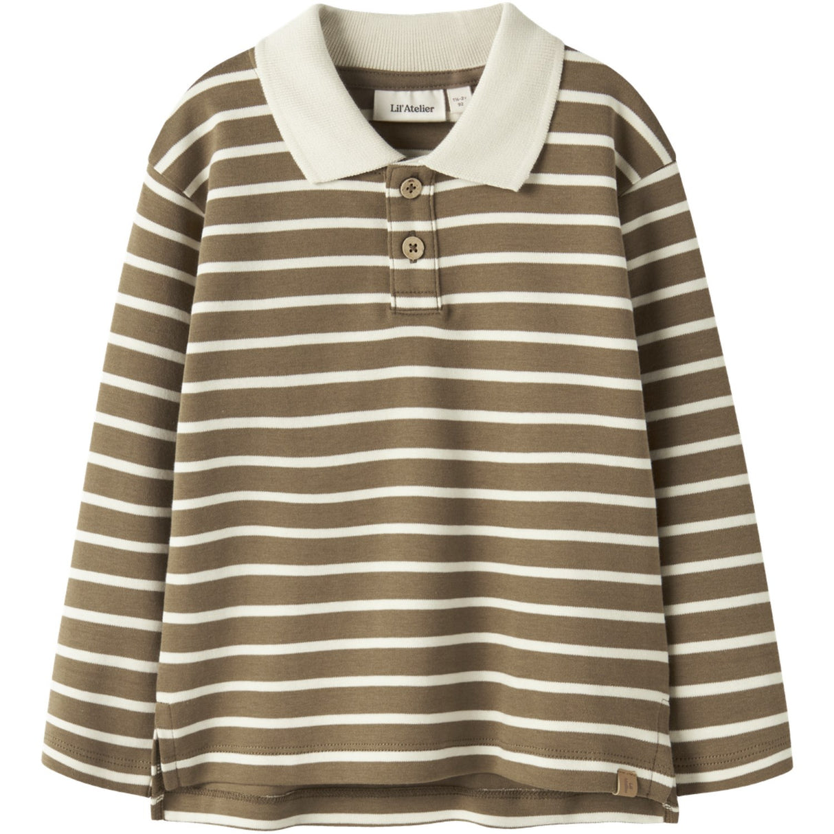 Lil'Atelier Kangaroo Turtledove Nmmlimia Ls Loose Polo Topp Lil