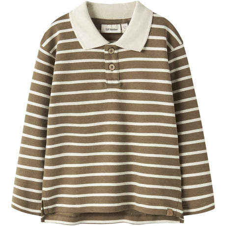 Lil'Atelier Kangaroo Turtledove Nmmlimia Ls Loose Polo Topp Lil
