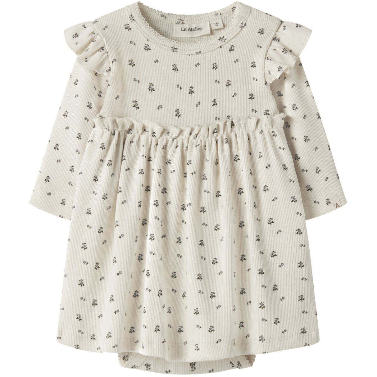 Lil'Atelier Turtledove Blue Flower Nbflago Mia Ls Body Kjole Lil