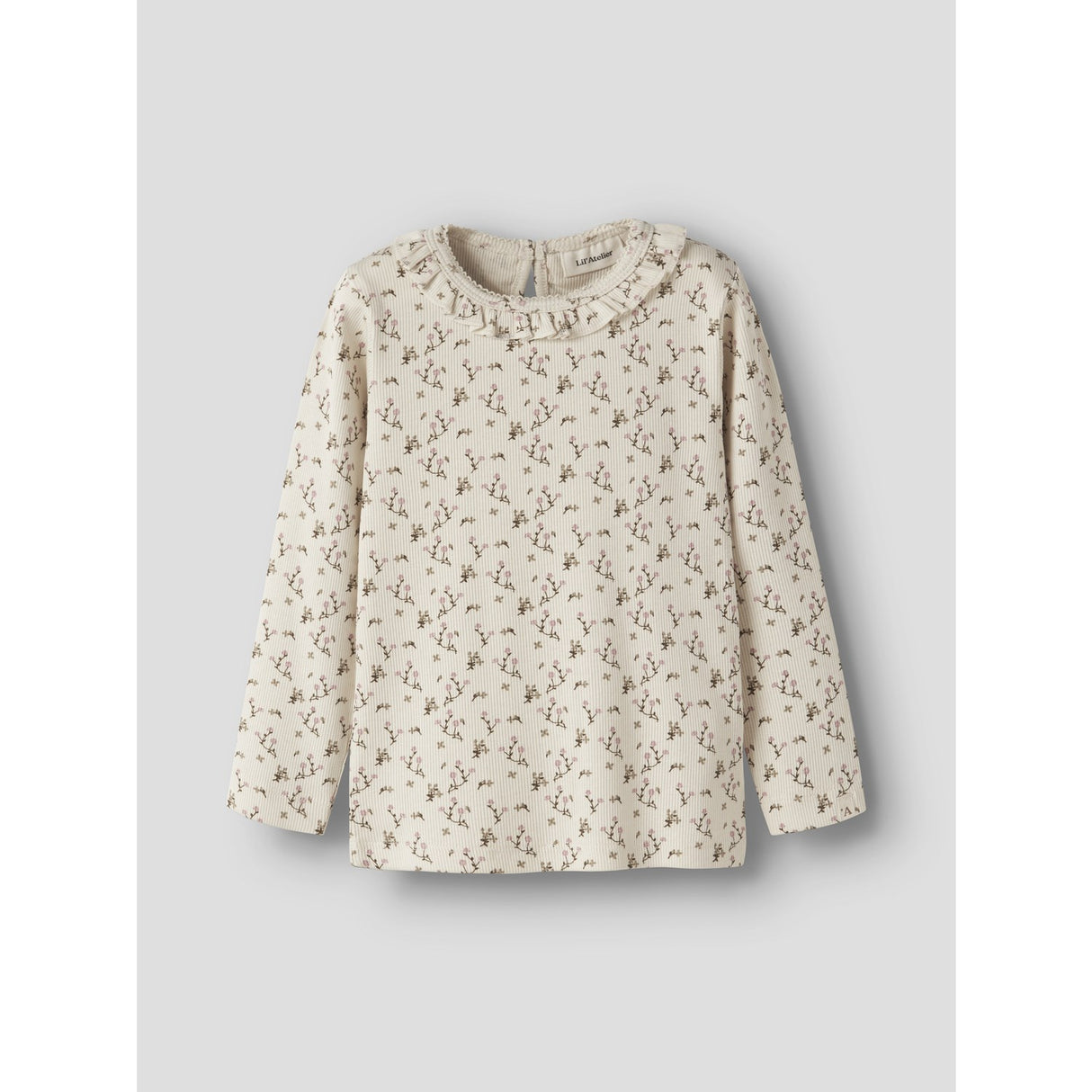 Lil'Atelier Turtledove Rose Flower Nmflago Mai Ls Slim Topp Lil