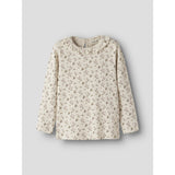 Lil'Atelier Turtledove Rose Flower Nmflago Mai Ls Slim Topp Lil