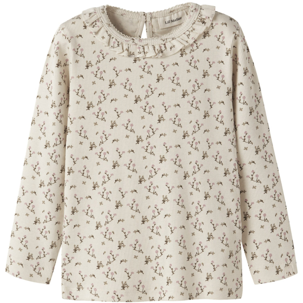 Lil'Atelier Turtledove Rose Flower Nmflago Mai Ls Slim Topp Lil