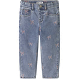 Name It Medium Blue Denim Bow Nmfbella Mom Shaped Jeans 3555-On Noos