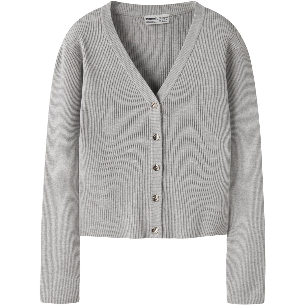 Name It Light Grey Melange Nkflarenlise Xsl Ls Strikk Card