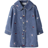 Name It Medium Blue Denim Emb Nmfemily Ls Emb Dnm Kjole 4870-Ov L