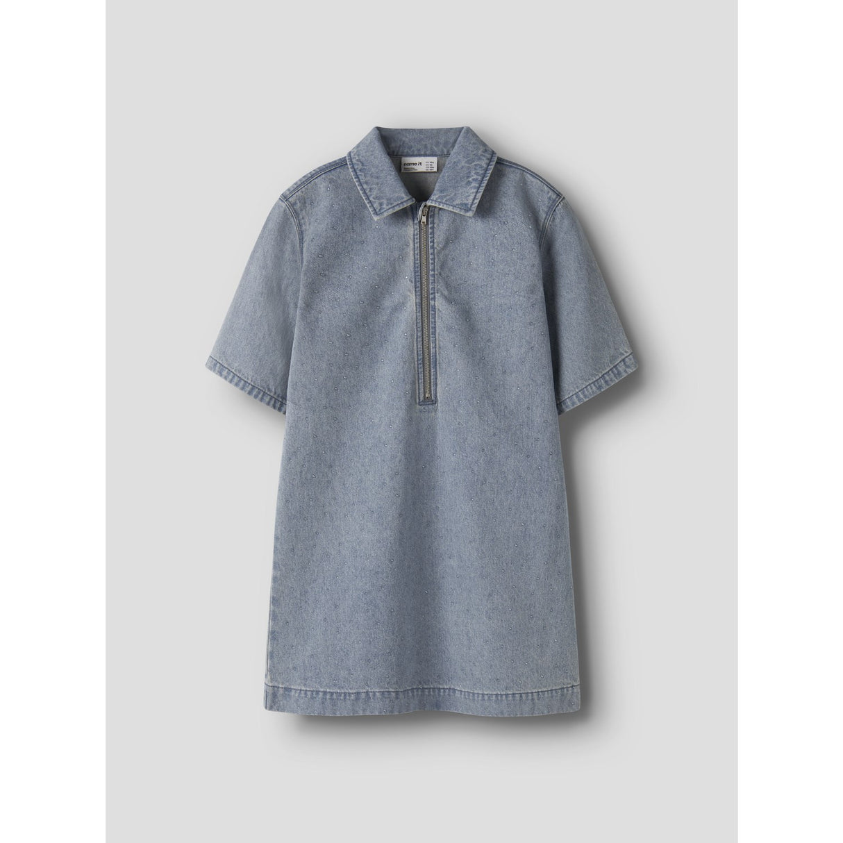 Name It Special Blue Grey Denim Nkfrain 2/4 Loose Dnm Kjole 4577-Im
