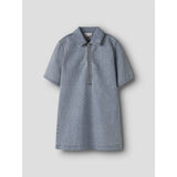 Name It Special Blue Grey Denim Nkfrain 2/4 Loose Dnm Kjole 4577-Im