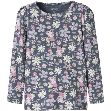 Name It Vintage Indigo Nmfjundi Peppa Ls Slim Topp Cplg