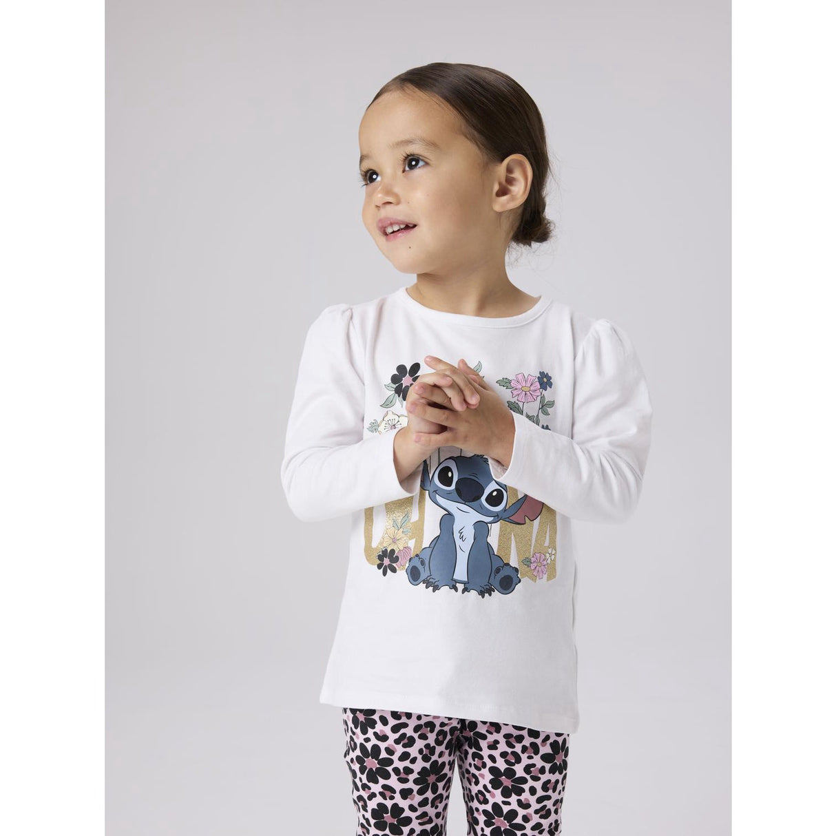 Name It Bright White Nmfjina Stitch Ls Topp Box Noos Wdi