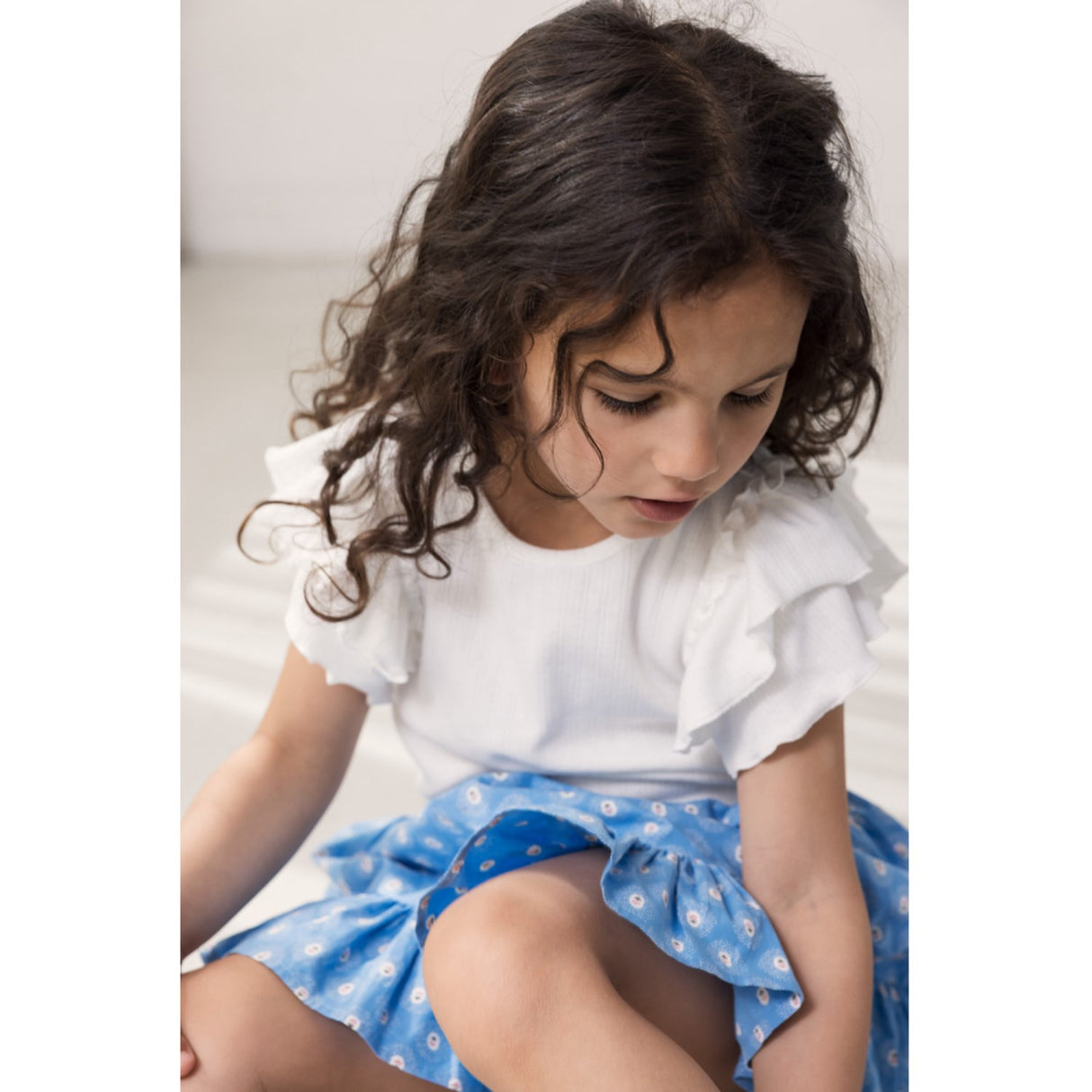 MarMar Modal Pointelle Gentle White Tavora Frill T-shirt