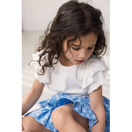MarMar Modal Pointelle Gentle White Tavora Frill T-shirt