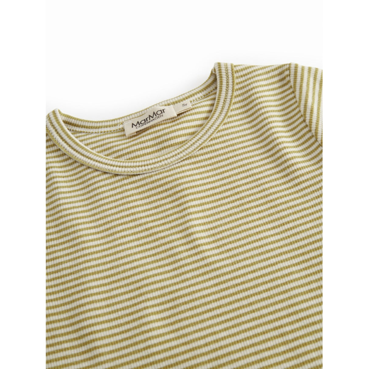 MarMar Modal Fine Rib Olive Stripe Tago T-shirt