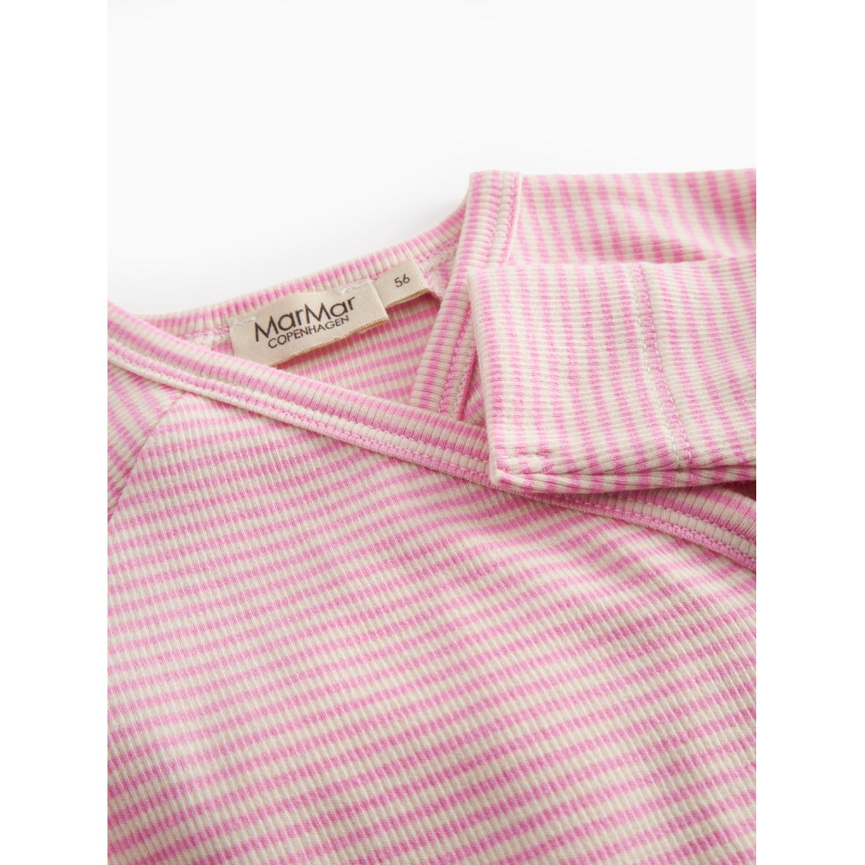 MarMar Newborn Modal Fine Rib Pink Stripe Rikke Heldrakt