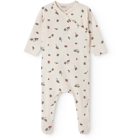 MarMar Newborn Modal Smooth Print Trains Rubello Heldrakt