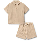 Wheat Warm Sand Sett Skjorte S/S & Shorts Svend