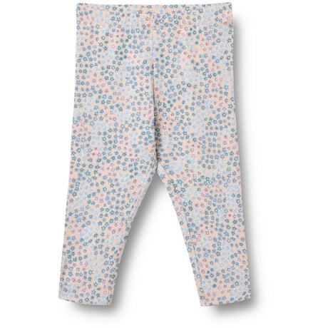 Wheat Powder Blue Flowers Jersey Leggings Jules