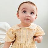 Wheat Barely Apricot Flowers Kjole S/S Adele