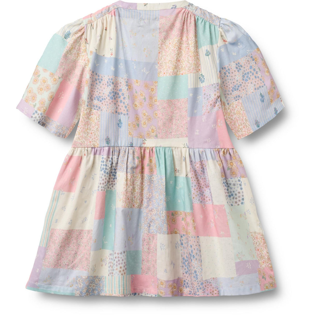 Wheat Patchwork Flowers Kjole S/S Annabell