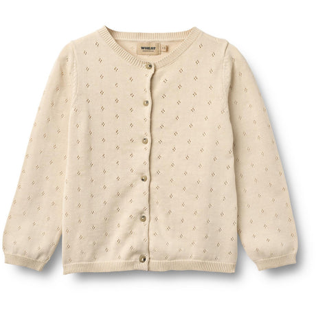 Wheat Sandshell Strikk Cardigan Maia