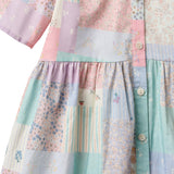 Wheat Patchwork Flowers Kjole S/S Annabell