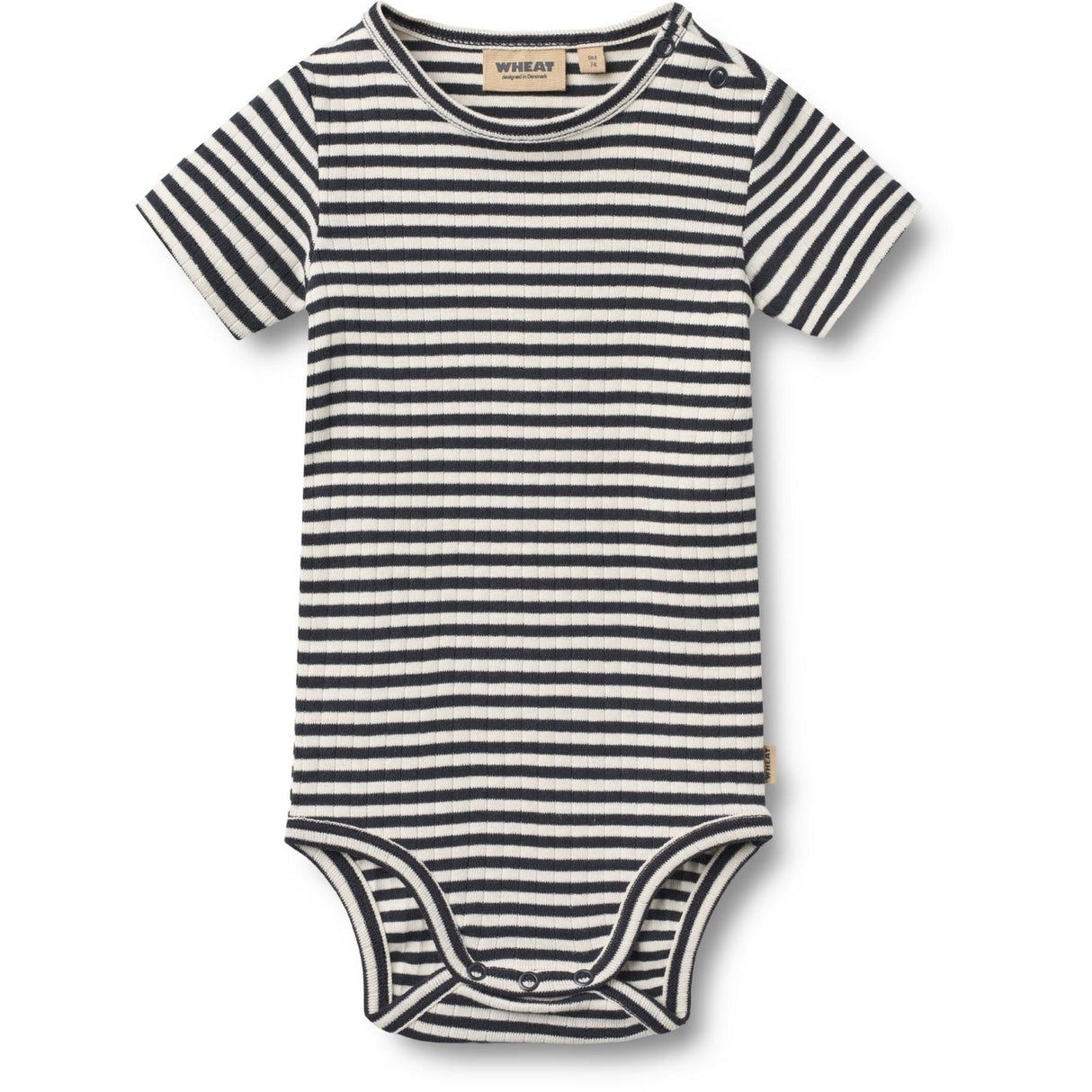 Wheat Navy Rib Stripe Body S/S Edvald