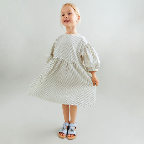 Wheat Dark Blue Stripe Kjole 3/4 Sleeve Magda