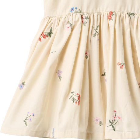 Wheat Ivory Embroidery Flowers Pinafore Wrinkle Sienna Kjole