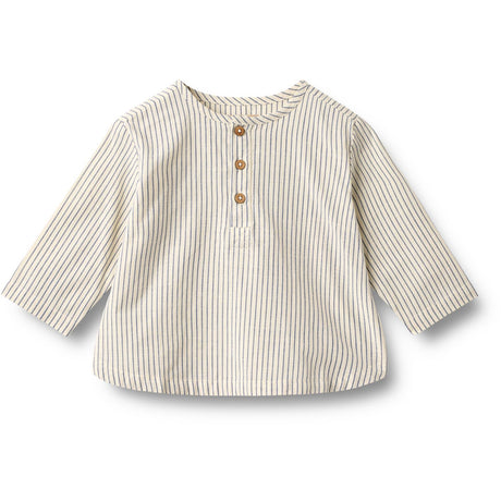Wheat Dark Blue Stripe Skjorte Bjørk