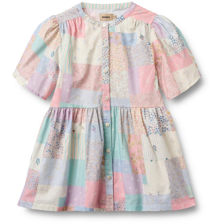 Wheat Patchwork Flowers Kjole S/S Annabell