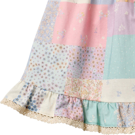 Wheat Patchwork Flowers Kjole Ruffle Ayla