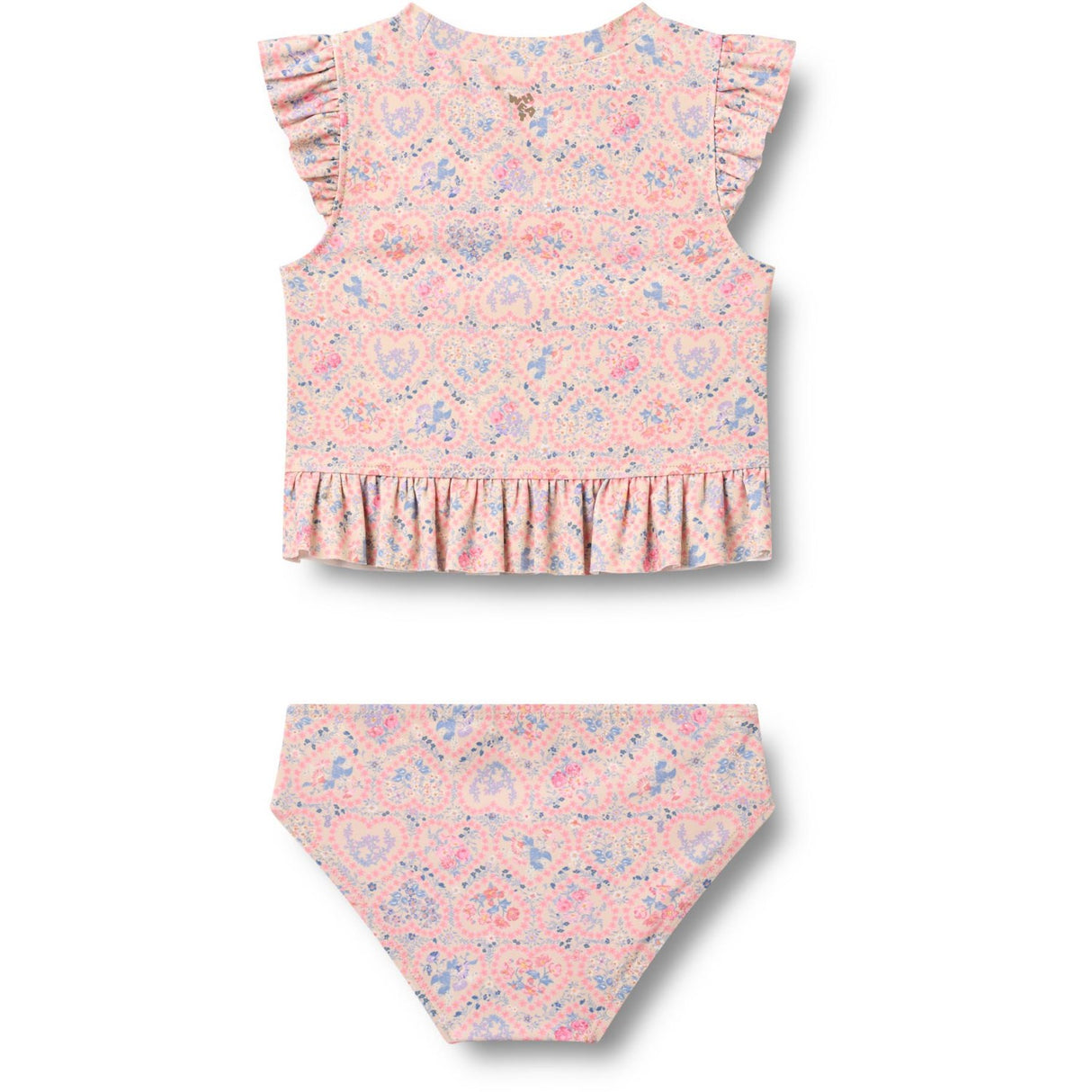 Wheat Pink Heart Flowers Swim Sett 2-piece Alma