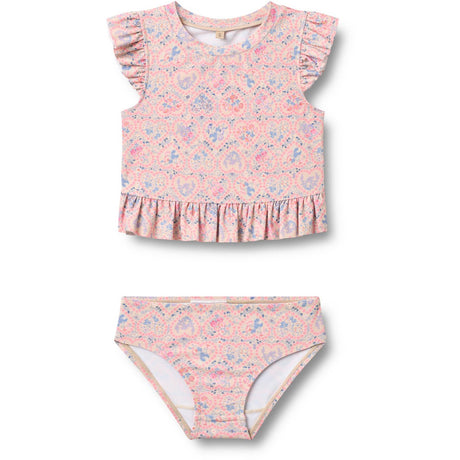 Wheat Pink Heart Flowers Swim Sett 2-piece Alma