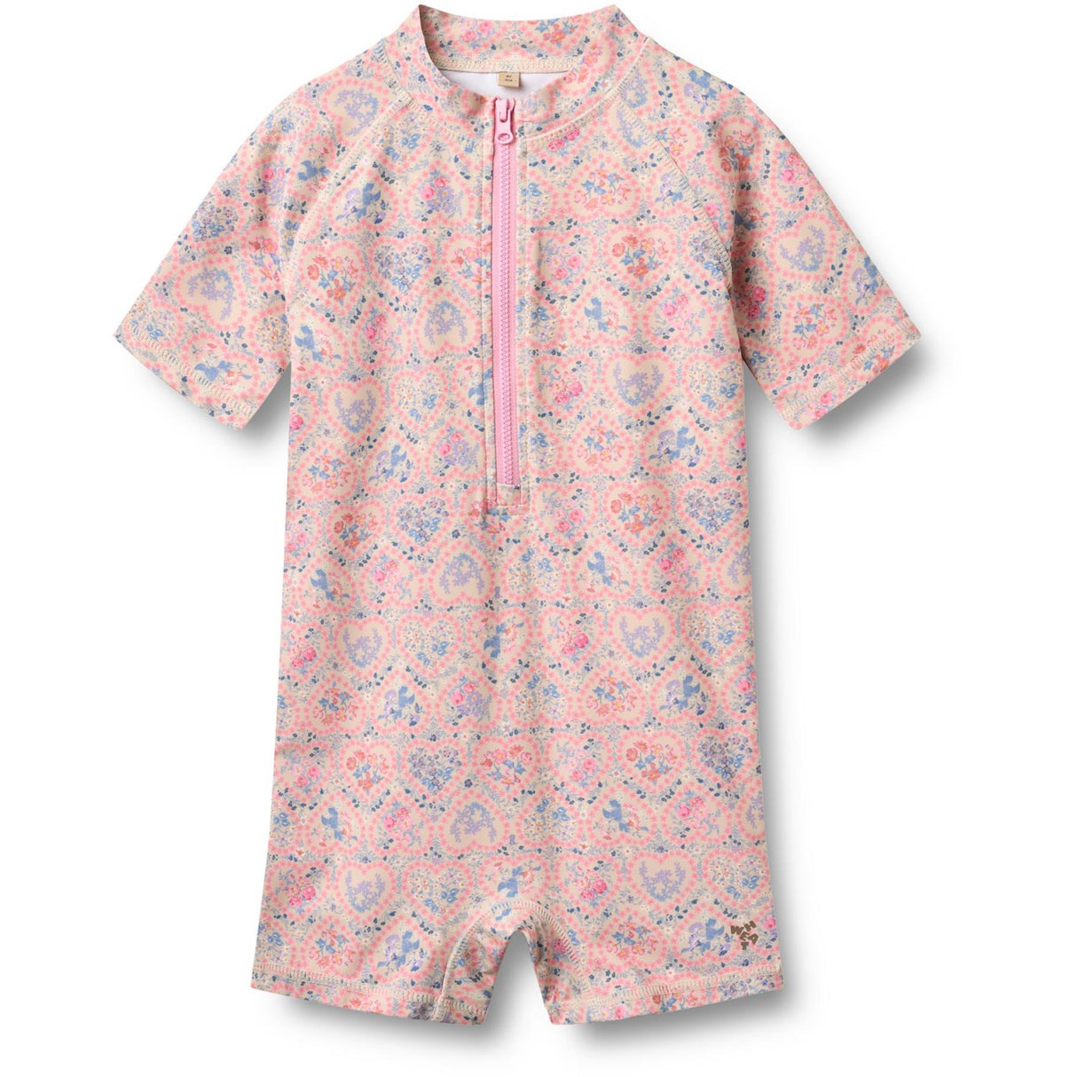 Wheat Pink Heart Flowers Badedrakt S/S Cas