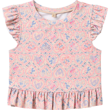 Wheat Pink Heart Flowers Swim Sett 2-piece Alma