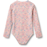 Wheat Pink Heart Flowers Badedrakt L/S Margot