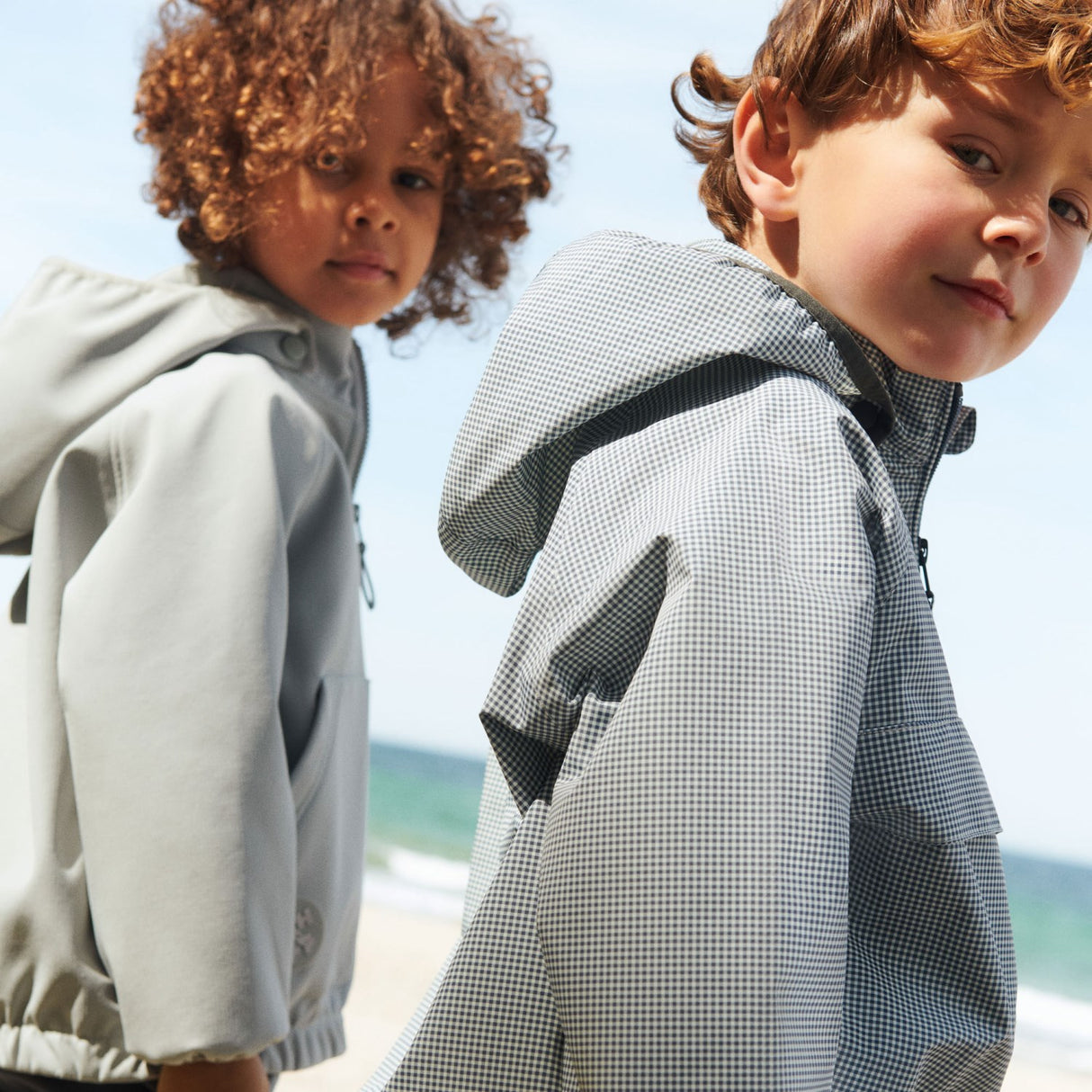 Wheat Blue Check Lightweight Shell Jakke Skyen