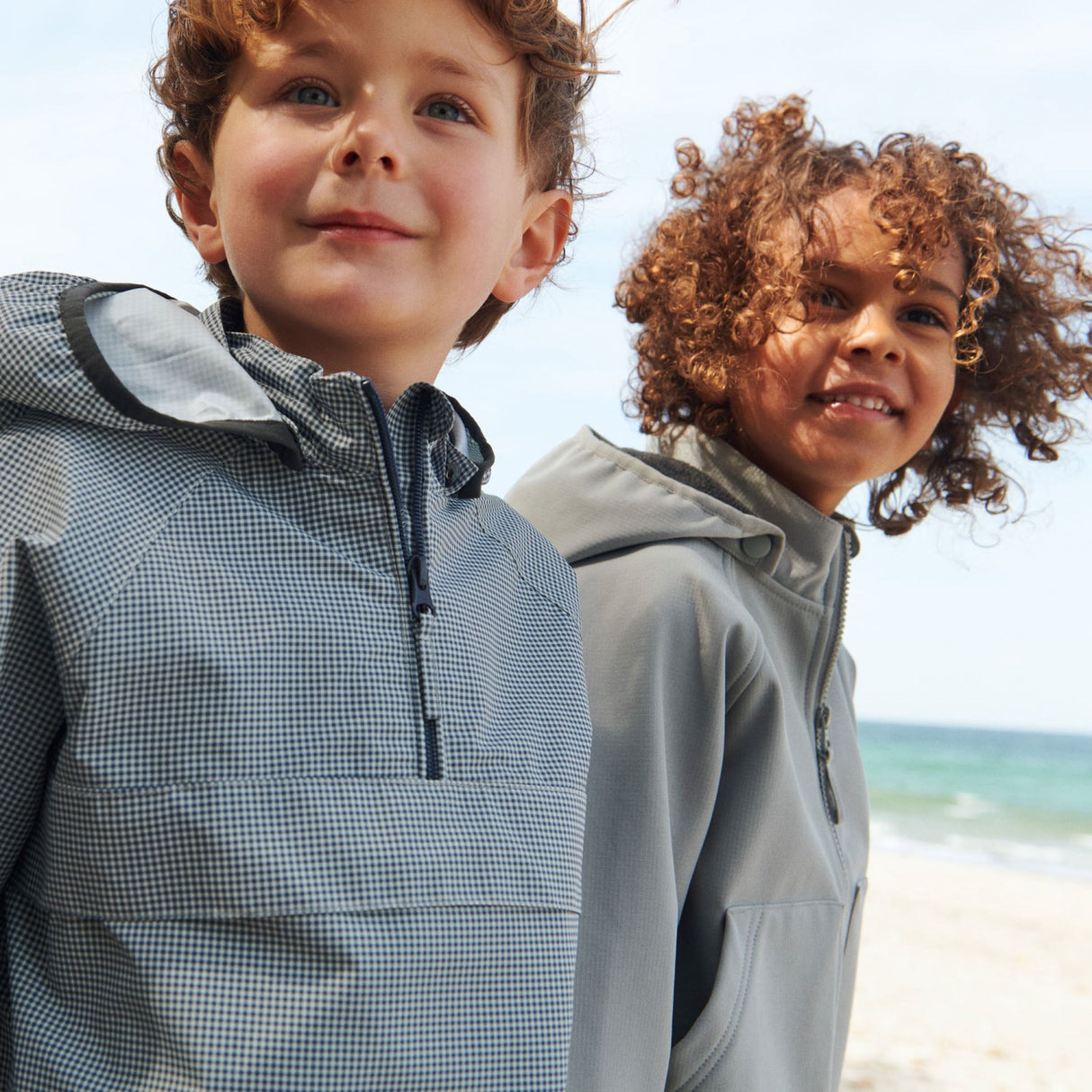 Wheat Blue Check Lightweight Shell Jakke Skyen