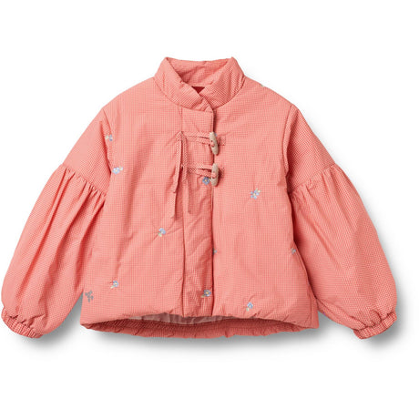 Wheat Red Check Lightweight Puffer Jakke Sola