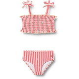 Wheat Red Stripe Flowers Bikini Carla