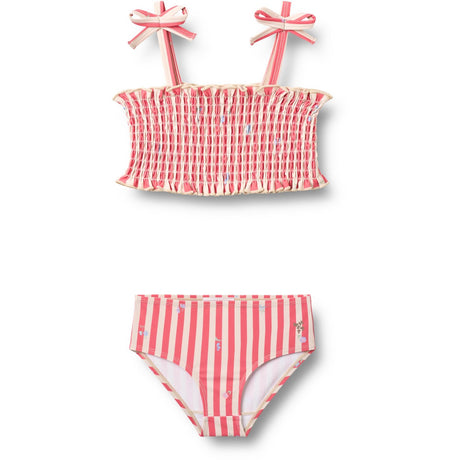 Wheat Red Stripe Flowers Bikini Carla